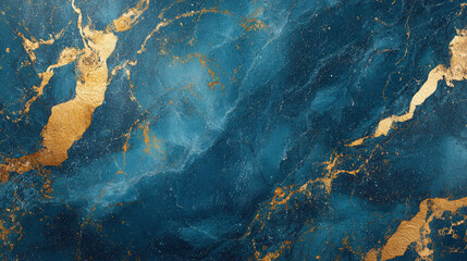 Gold and blue marble stone textured background