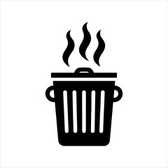 Black closed trash can icon silhouette vector illustration design on white background.