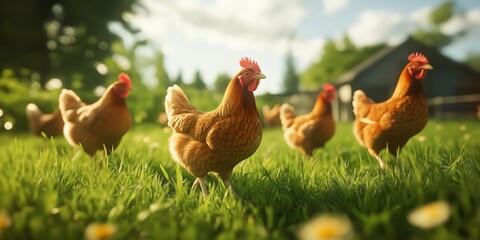 Fototapeta premium Caring for Chickens A Comprehensive Veterinarians Guide to Ensuring Optimal Poultry Health, Nutrition, and WellBeing for Your Beloved Feathered Friends throughout Their Lives and Development
