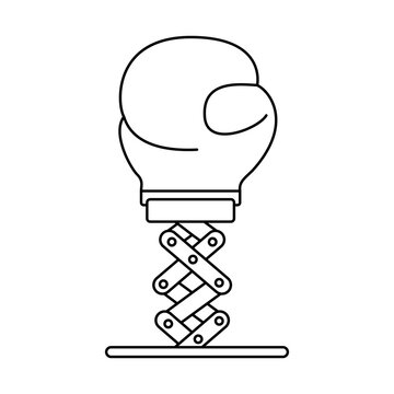 boxing glove on spring, black and white clip art preview