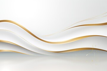 Abstract background with gold curves on a white and gray background.