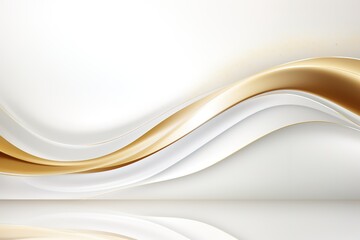 Abstract background with gold waves and white space.