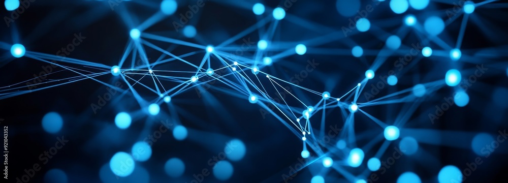 Poster 3D rendering of points and lines. Plexus. Big data. Network or connection. Abstract technology science background.