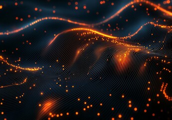 Technology background with abstract lines and dots linking digital data and big data concepts. Stock image