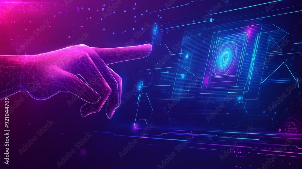 Poster in the future, the digital world will be connected by a metaverse network with cyberspace communicat