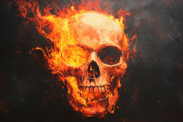 Skull on fire	