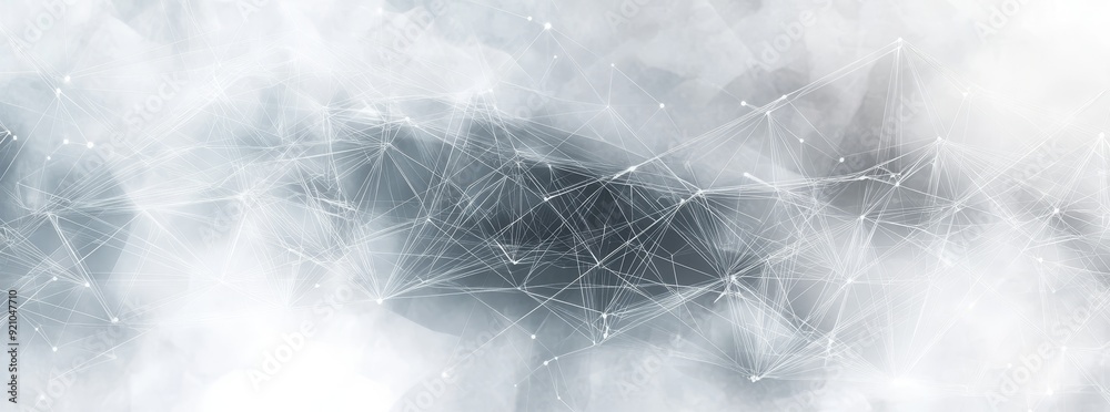 Poster connecting dots and lines on an abstract plexus background. connecting global networks, digital tech
