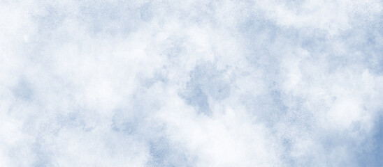 White and blue frozen ice surface color blurry and defocused Cloudy Blue Sky, watercolor picture painting illustration with clouds and stains, Classic hand painted Blue watercolor background.