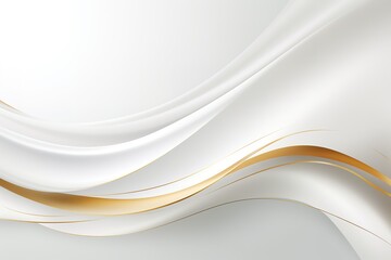 Abstract background with white and gold waves.