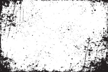 Vintage Grunge Texture: Black Scratches on Faded White Rough Overlay