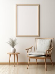 Minimalist Chair and Frame Interior Decor Scene