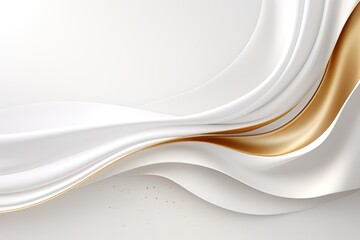 Obraz premium Abstract background with white and gold wavy lines.