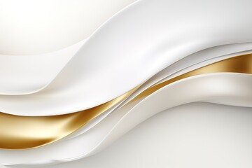 Obraz premium Abstract background with white and gold wavy lines.
