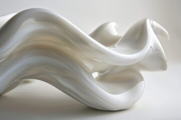 Close-up view of a white marble sculpture, highlighting its fine details and polished surface, Soft, gentle curves that soothe the eye, AI generated