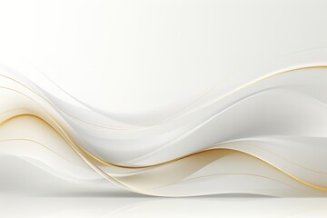 Obraz premium Abstract background with white and gold wavy lines.