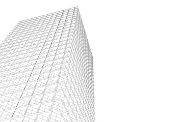 Fototapeta premium modern building architecture 3d illustration