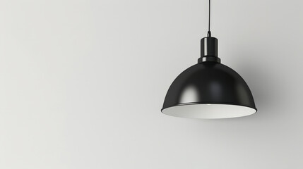 modern black pendant lamp on white background