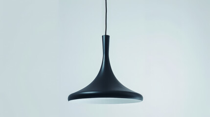 modern black pendant lamp on white background
