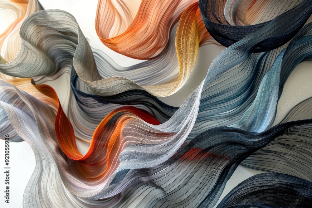 Poster organically flowing lines that create movement, ai generated abstract image featuring a swirling pat