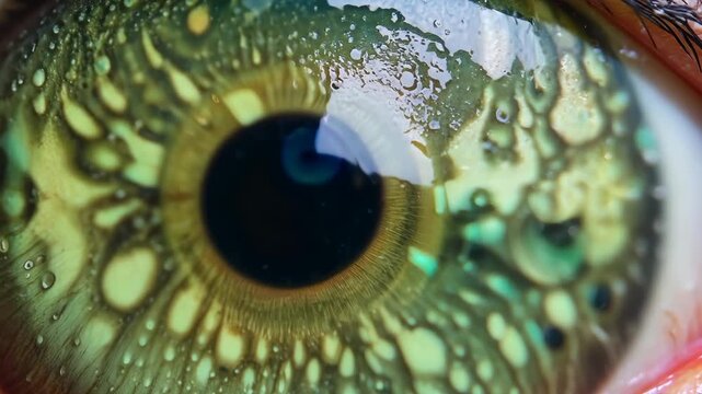 Frog Eye with Intricate Patterns and Slight Movement