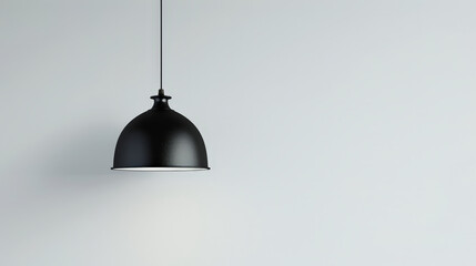 modern black pendant lamp on white background