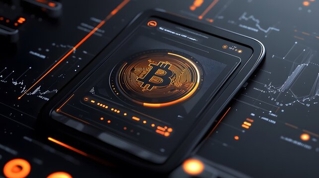 38. A sleek Bitcoin-themed cryptocurrency exchange platform interface