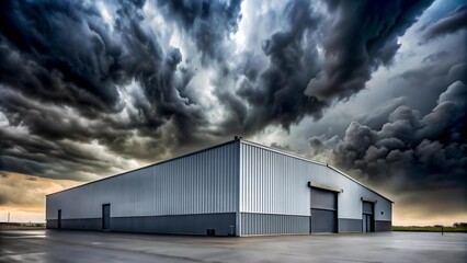 Fototapeta premium A Dramatic Depiction of Warehouse Architecture generative AI
