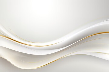Obraz premium Abstract background with white curves and thin gold lines.