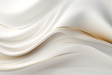 Fototapeta premium Abstract background with white flowing lines and gold accents.