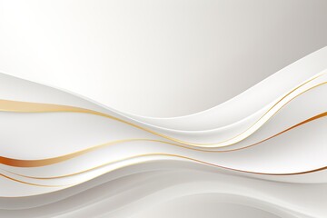 Obraz premium Abstract background with white waves and gold accents.