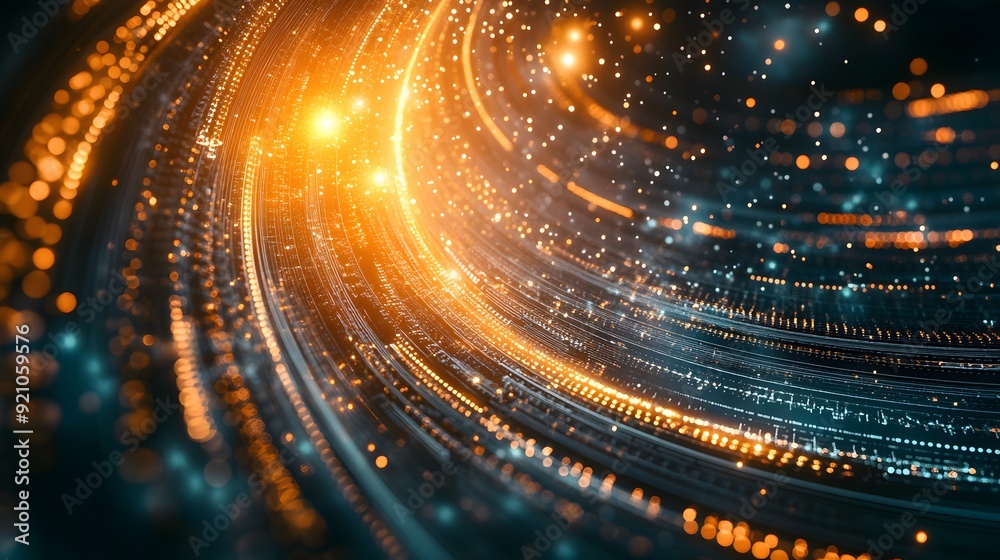 Wall mural 49. a dynamic scene of bitcoin transactions happening in real-time