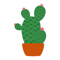 Cute Potted Cactus Illustration
