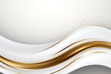 Abstract background with white waves and golden accents.