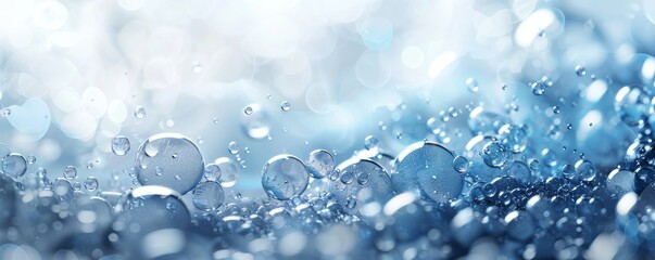 Abstract water splash with bubbles on white background