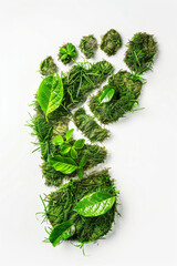 Eco-Friendly Steps: Footprints Made of Leaves.