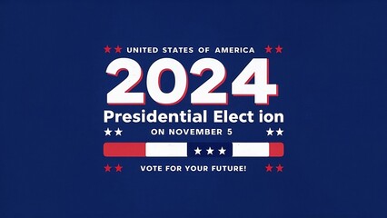 header Banner for 2024 US presidential election on November 5, UNITED STATES OF AMERICA 2024 PRESIDENTIAL ELECTION VOTE FOR YOUR FUTURE! democratic & republican party generative ai	