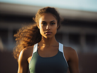 Collegiate athlete getting ready for a track meet at a local campus