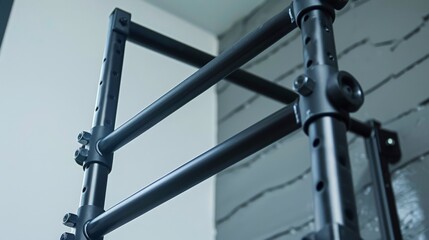 An isolated pull-up bar, essential for upper body strength training and muscle development.