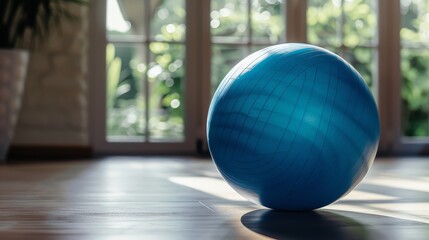 An isolated stability ball, perfect for core strengthening and balance exercises.