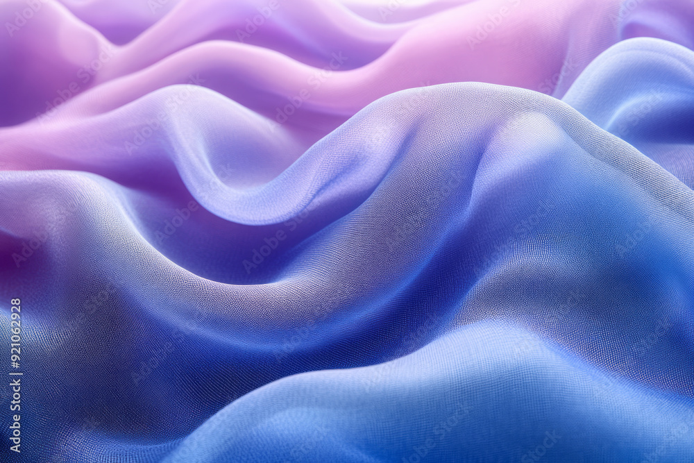 Poster A surreal representation of blue and purple fabric swirling together in a continuous loop, creating an infinite, flowing motion,