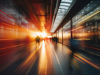 Obraz premium Blurred image of colorful people jogging on a racetrack, soft and out of focus