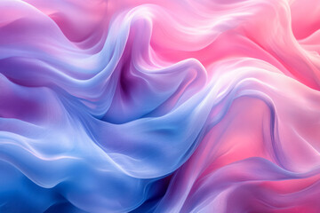 Obraz premium A soothing blend of light blue and pink fluid shapes, creating an abstract, serene pattern,