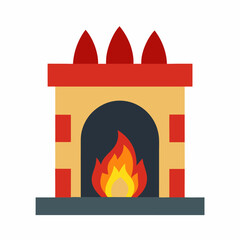 Cozy fireplaces with detailed mantels, crackling fire, and elegant hearths in vector format.
