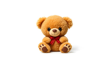 Adorable Teddy Bear-Style Animal Doll with Timeless Charm on White Background isolated with white highlights, png