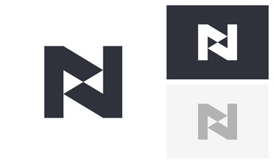 N logo, letter n, initial n logo design