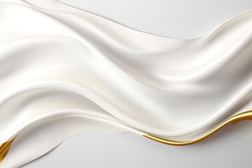 Obraz premium Abstract white and gold background with a wavy design.