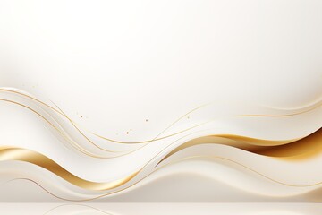 Obraz premium Abstract white and gold background with curved lines.