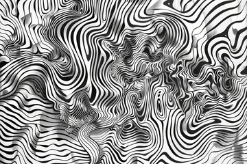 A black and white image showcasing a dynamic wave pattern, emphasizing the fluidity and rhythm of the waves, AI generated