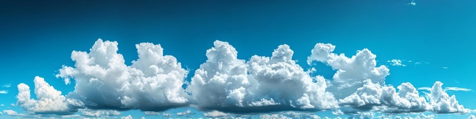 White fluffy clouds on blue sky. Abstract cloudscape background