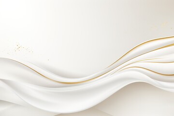Obraz premium Abstract white and gold background with elegant wavy lines.